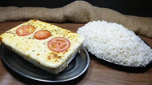 Escondidinho gratinado com arroz branco – Restaurante Itabaiana III