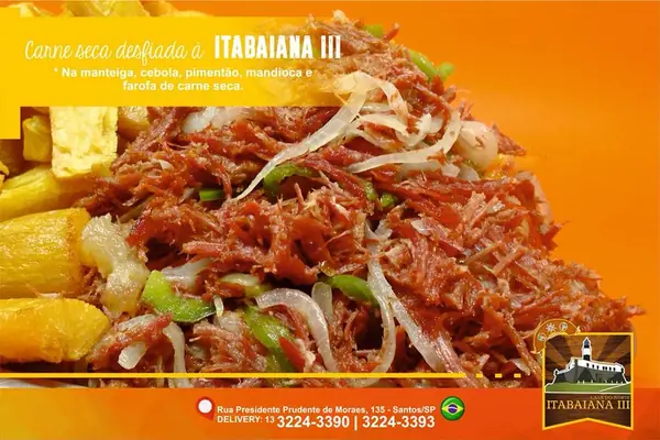 Carne Seca Desfiada à Itabaiana III – prato do Restaurante Itabaiana III em Santos