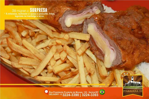 Filé Mignon à Surpresa – prato do Restaurante Itabaiana III em Santos