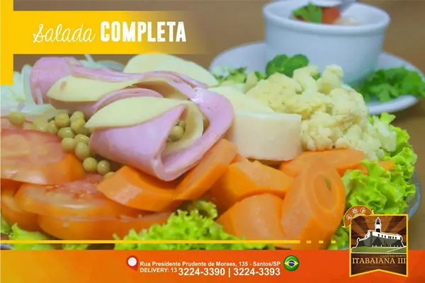 Salada Completa – prato do Restaurante Itabaiana III em Santos